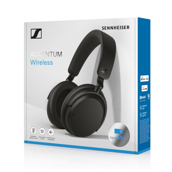 Sennheiser Accentum Wireless ANC Headphones, Black Box View