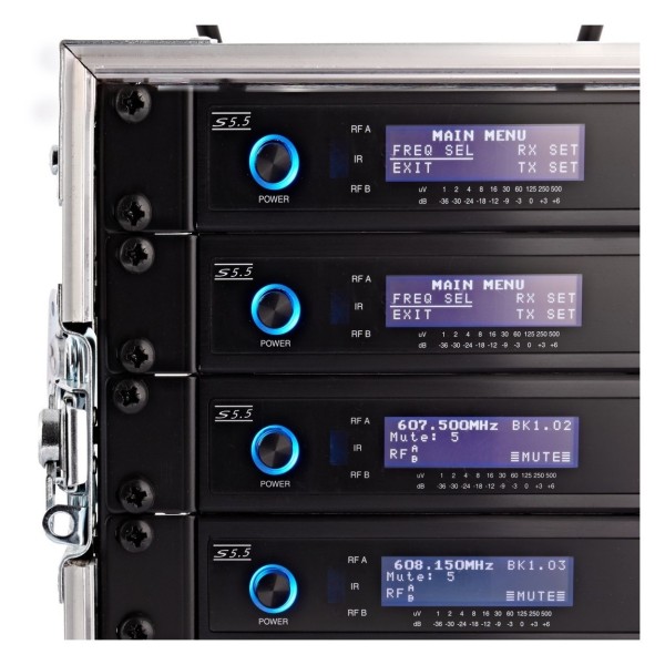 Trantec S5.5 8-Way Rackmounted Wireless Receiver, Receiver Box Front Close