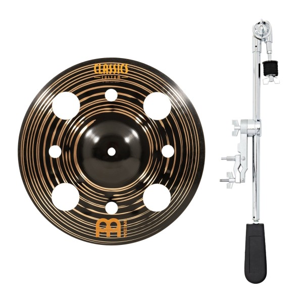 Meinl 12" Classics Custom Dark Trash Splash & Gear4music Deluxe Weighted Cymbal Grabber Arm