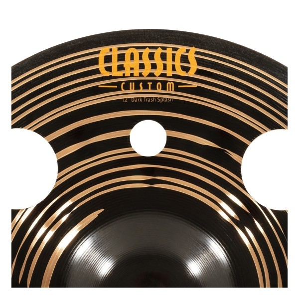 Meinl 12" Classics Custom Dark Trash Splash & Gear4music Deluxe Weighted Cymbal Grabber Arm