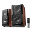 Edifier S3000MKII Hi-Res Wireless Bluetooth Bookshelf Speakers (Pair), Brown