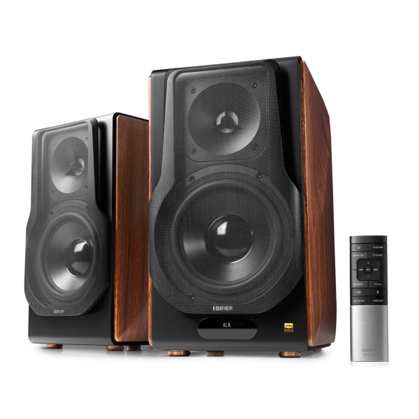 Edifier S3000MKII 2.0 Hi-Res Wireless Bluetooth Bookshelf Speaker Set, Brown