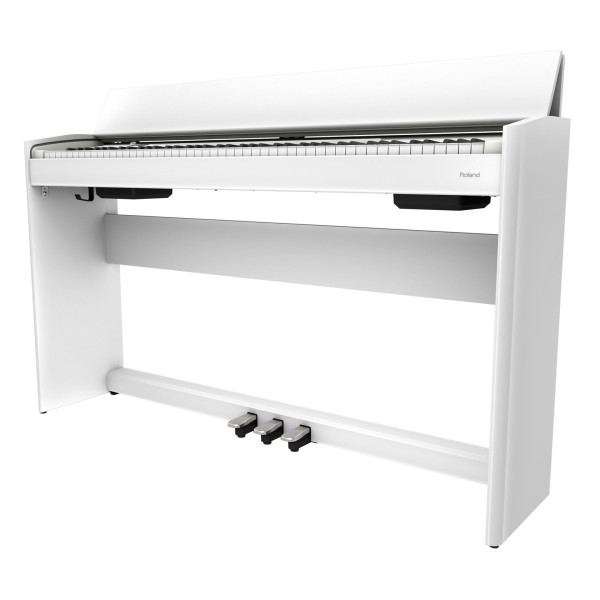 Roland F701 Digital Piano, White, Side