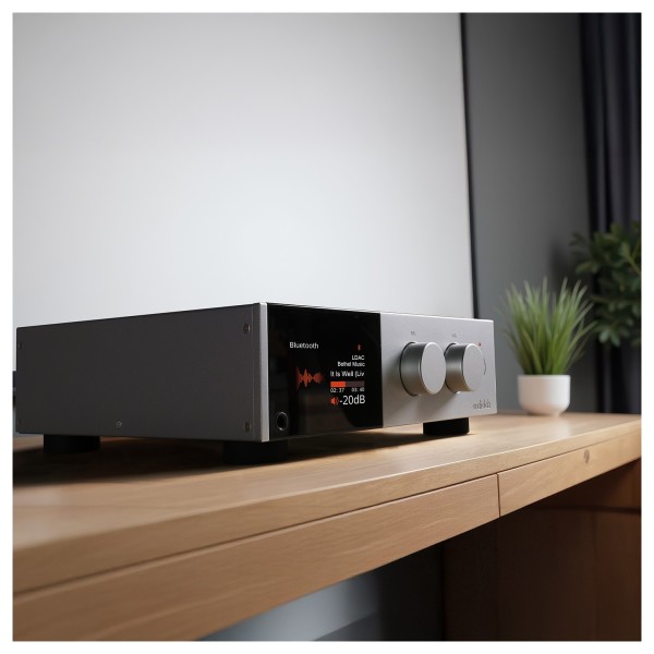 Audiolab D9 DAC, Silver - on desk 