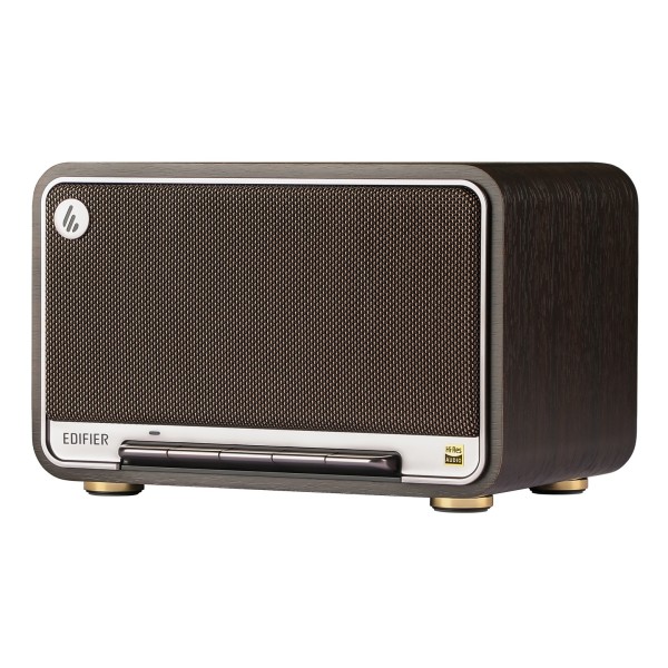 Edifier D32 Tabletop Bluetooth Hi-Res Speaker with Built-in Battery, Black Walnut