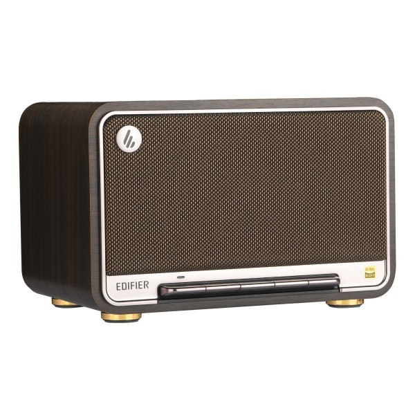 Edifier D32 Tabletop Bluetooth Hi-Res Speaker with Built-in Battery, Black Walnut