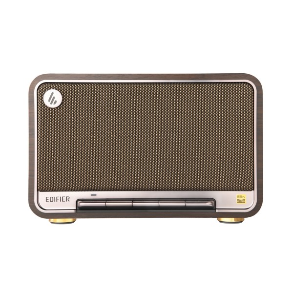 Edifier D32 Tabletop Bluetooth Hi-Res Speaker with Built-in Battery, Black Walnut - Front view