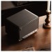 Edifier D32 Tabletop Bluetooth Hi-Res Speaker with Built-in Battery, Black Walnut - Lifestyle Image