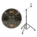 Meinl Classics Custom Dark 18' Crash Cymbal & Gear4music Boom Arm Stand, Black