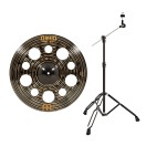 Meinl 18" Classics Custom Dark Trash Crash Cymbal & Gear4music Boom Arm Stand, Black