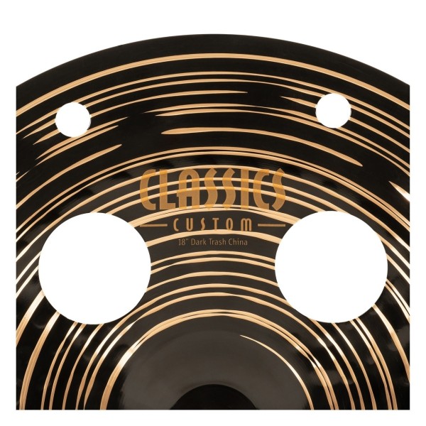Meinl 18" Classics Custom Dark Trash China Cymbal & Gear4music Boom Arm Stand, Black