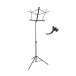 Hercules BS020BB Compact Music Stand and HA700 Headphone and Guitar Strap Holder