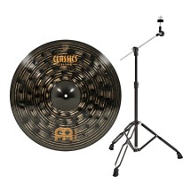 Meinl Classics Custom Dark 21'' Crash Cymbal & Gear4music Boom Arm Stand, Black