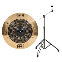 Meinl Classics Custom Dual 18'' Crash Cymbal & Gear4music Boom Arm Stand, Black