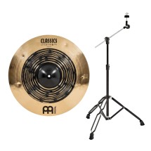 Meinl Classics Custom Dual 19'' Crash Cymbal & Gear4music Boom Arm Stand, Black