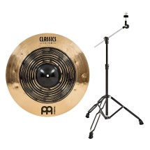 Meinl Classics Custom Dual 20'' Crash Cymbal & Gear4music Boom Arm Stand, Black