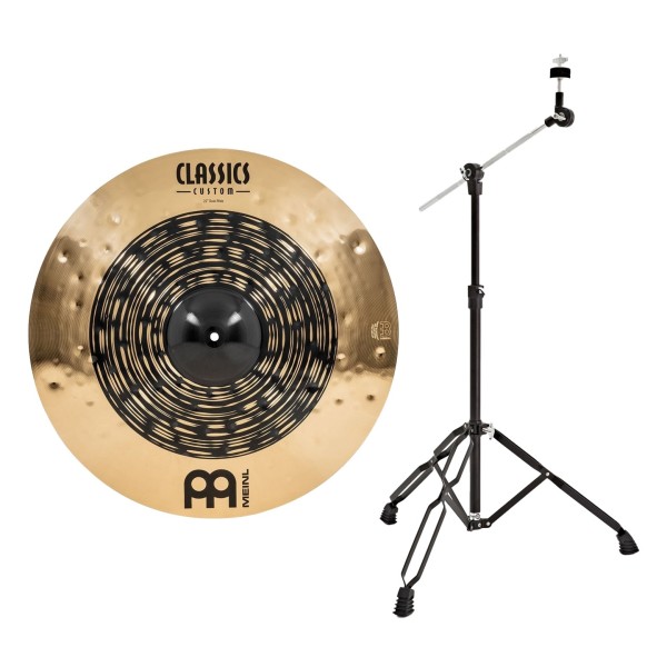 Meinl Classics Custom Dual 22'' Ride Cymbal & Gear4music Boom Arm Stand, Black