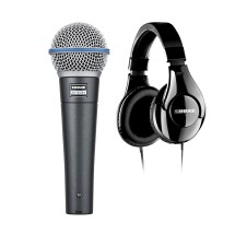 Shure Beta 58A Dynamic Microphone with Free SRH240 Headphones
