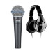 Shure Beta 58A Dynamic Microphone with Free SRH240 Headphones