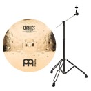Meinl Classics Custom Extreme Metal 19" Crash Cymbal & Gear4music Boom Arm Stand, Black