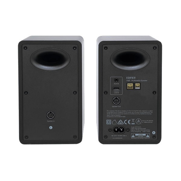 Edifier M60 2.0 Compact Desktop Hi-Res Bluetooth Speaker System With Stands, Black -rear 