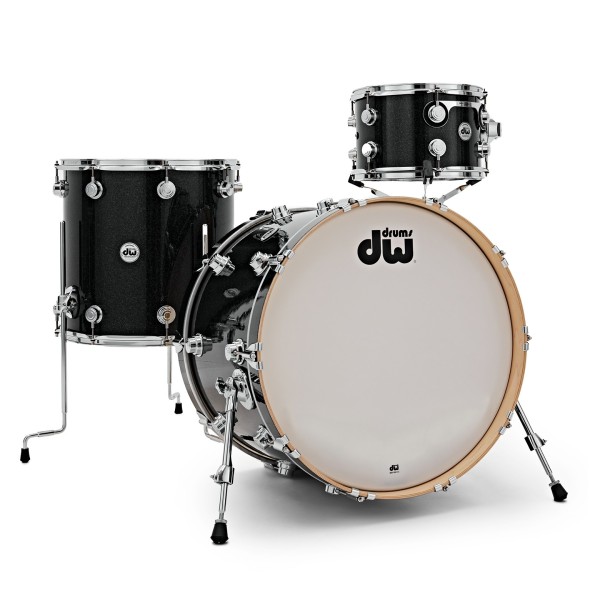 DW Collectors Series 3-Piece SSC Maple Shell Pack - Black Ice Finish Ply, Chrome Hardware