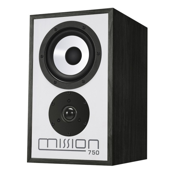 Mission 750 Bookshelf Speakers (Pair), Black - face left 
