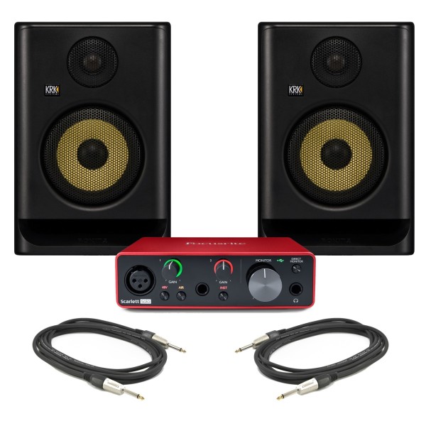 Focusrite Scarlett Solo (3rd Gen) and KRK ROKIT RP5 G5 Studio Monitor Bundle - Bundle
