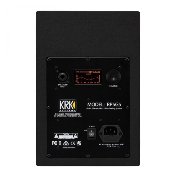 KRK ROKIT RP5 Studio Monitor, Single - Rear