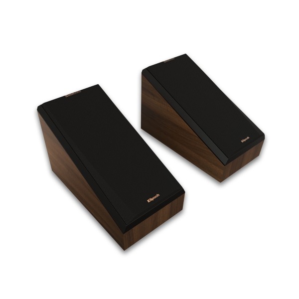 Klipsch RP-500SA MKII Dolby Atmos Surround Speaker (Pair), Walnut with magnetic grilles