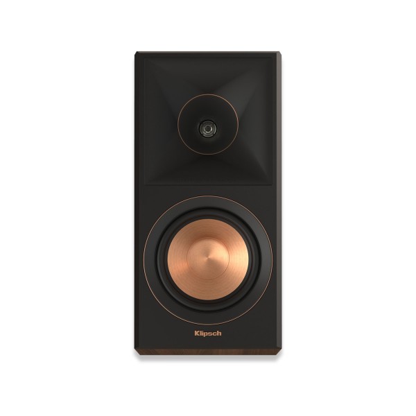 Klipsch RP-500SA MKII Dolby Atmos Surround Speaker (Pair), Walnut top view of woofer and tweeter