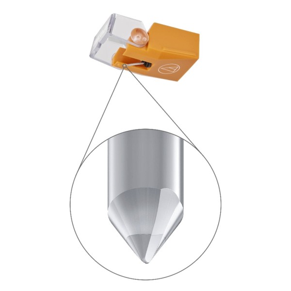 Audio Technica AT-VMN30xEN Replacement Stylus - Zoom in, Elliptical nude stylus tip