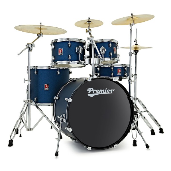 Premier Revolution 22" 5pc Drum Kit Bundle, Blue Stardust