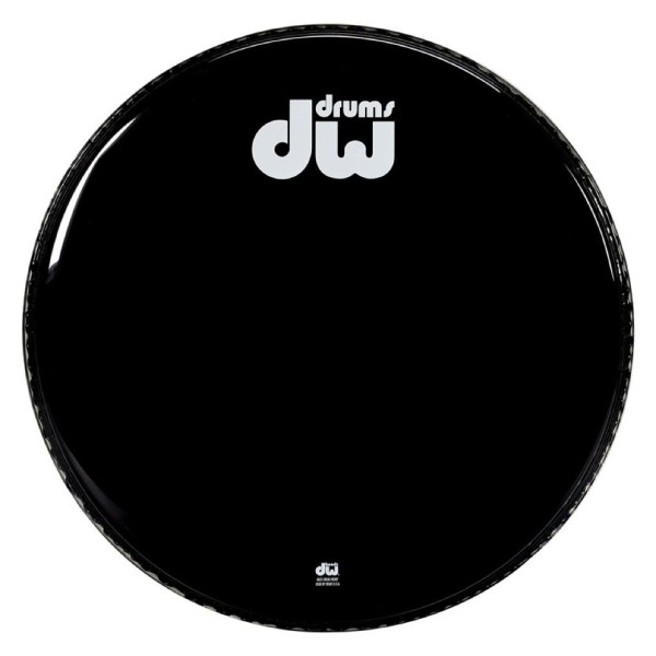 DW Gloss Black Non-Vented Bass Drum Head, 20"