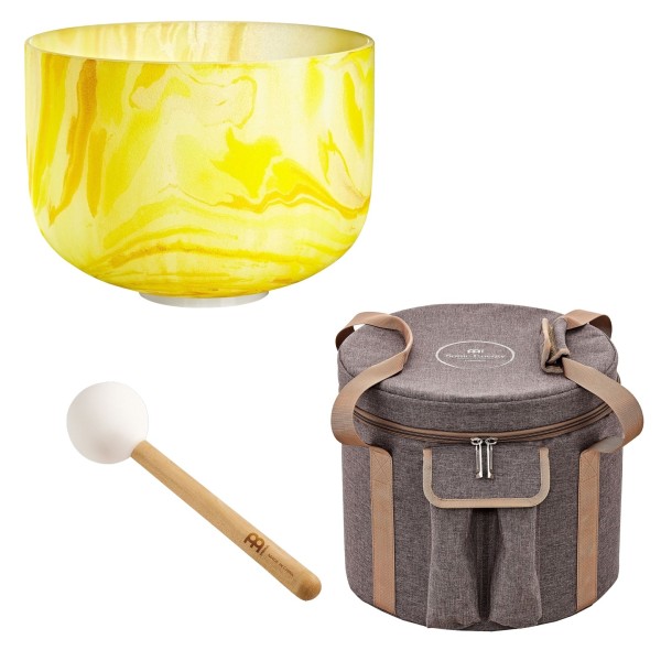 Meinl Sonic Energy 10" Marble Singing Bowl & Brown Bag Set, E4 Solarplexus Chakra