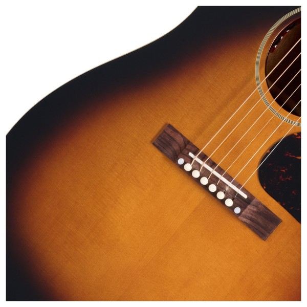 Epiphone 1942 Banner J-45 Reissue, Vintage Sunburst - bridge 