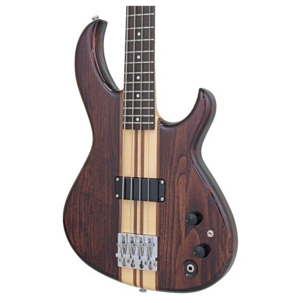 Aria SB-700 Electric Bass Guitar, Walnut - body 