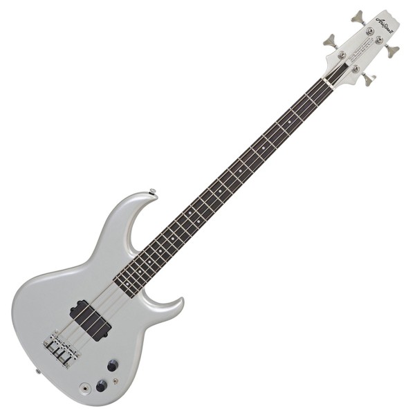 Aria SB-One Electric Bass Guitar, Silver - front