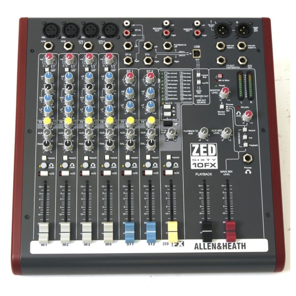 Allen and Heath ZED60-10FX Analog Mixer With USB - Secondhand