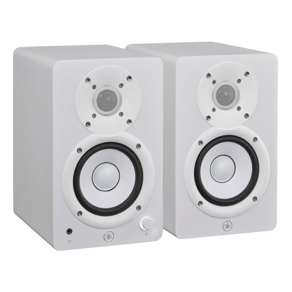 Yamaha HS4 Monitors, White (Pair) - Pair, Angled Right