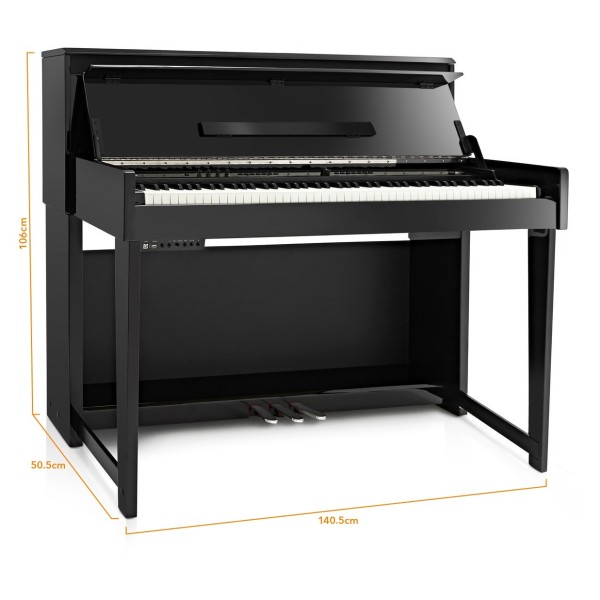 DP-90U Upright Digital Piano by Gear4music, Polished Ebony