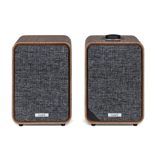 Ruark Audio MR1 MK3 Bluetooth Speaker System, Walnut - Front, high angle