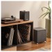 Ruark Audio MR1 MK3 Bluetooth Speaker System, Charcoal - Lifestyle Image, with RS1 Subwoofer