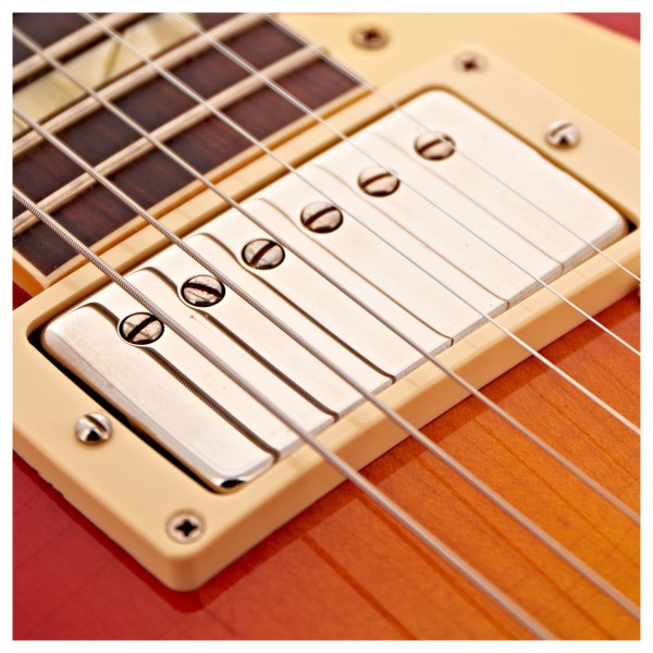 Gibson Custom 1958 Les Paul Standard Reissue Ultra Light Aged, Washed Cherry Sunburst #841259 - neck pickup closeup 