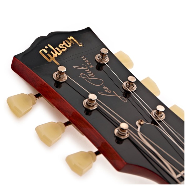Gibson Custom 1958 Les Paul Standard Reissue Ultra Light Aged, Washed Cherry Sunburst #841259 - headstock closeup 