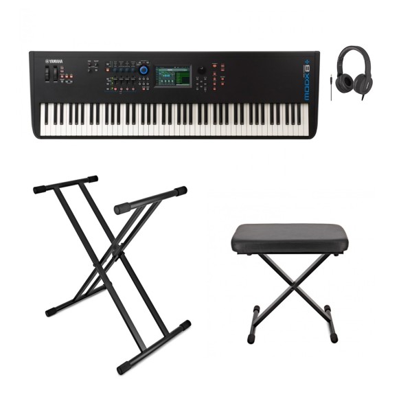 Yamaha MODX8 Plus Synthesizer with Graded Hammer Action Package