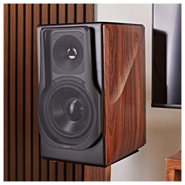 Edifier S3000MKII Hi-Res Wireless Bluetooth Bookshelf Speakers (Pair), Brown - lifestyle