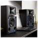 JBL 4305P Wireless Studio Monitor Speakers with Matching Stands - desktop lifestyle 