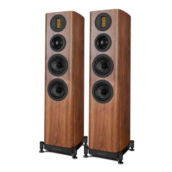 Wharfedale EVO 5.3 Floorstanding Speakers (pair), Walnut - dual angle 