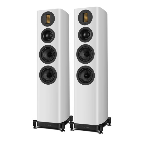 Wharfedale EVO 5.3 Floorstanding Speakers (pair), White - dual angle 
